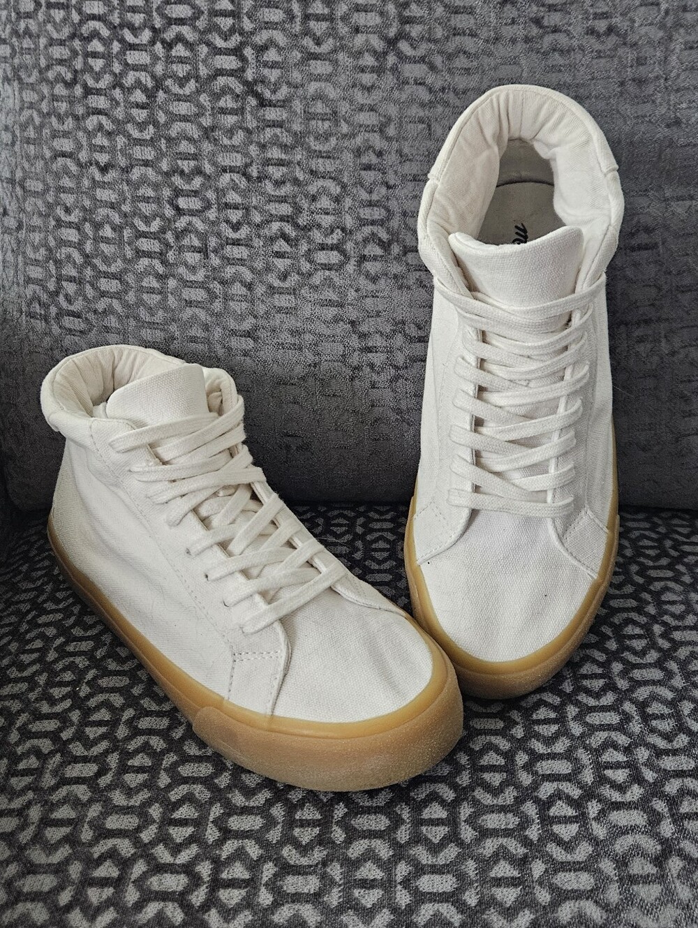 Madewell High-Top Canvas Sneakers, White, Unisex, EC, Sz 9W/7.5M